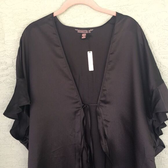 Victoria’s Secret Black Robe NWT LOVE One Size - Picture 9 of 14